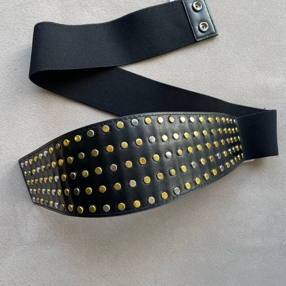 BLACK studded elastic belt - NWT!